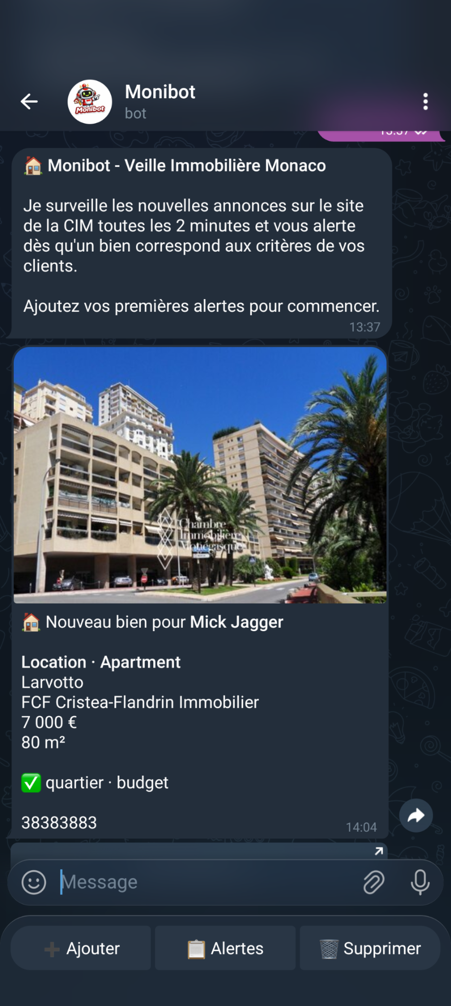 Monibot - property match